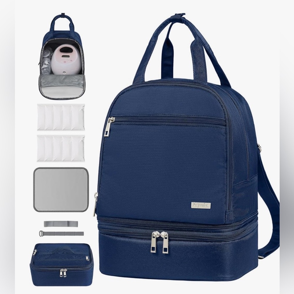 Navy Insulated Nursing Backpack Cooler Bag